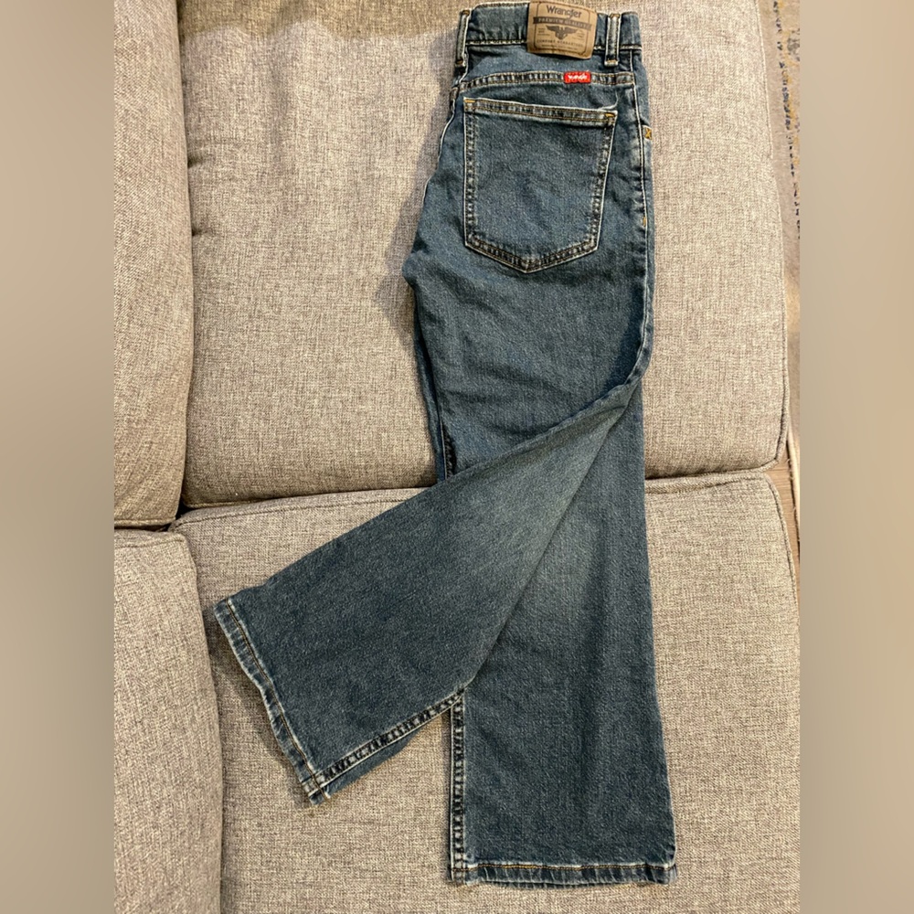 Wrangler Classic Boot Blue Jeans adjustable waist size 12 Husky EUC
